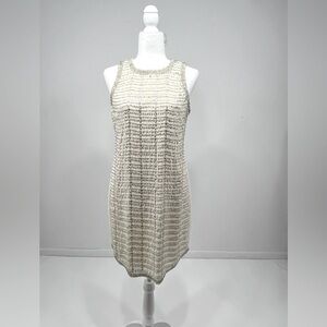 Adelyn Rae beaded sequin mini dress cream size M